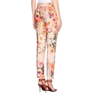 Tory Burch Floral Print Tweed Harp Pants Women's 6